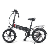 SAMEBIKE 20LVXD30 Electric Bike - 350W Motor 48V10AH Battery 40KM Range Mechanical Disc Brakes - Black